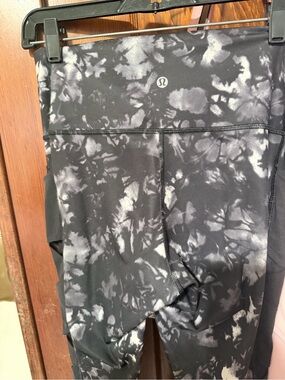 Lululemon Black & Gray Tie-Dye High-Rise Leggings